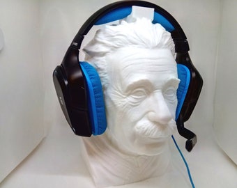 Einstein-Inspired Headphone Stand - Physics-Themed Desk Organizer for Headsets, Earmuffs & Audio Accessories