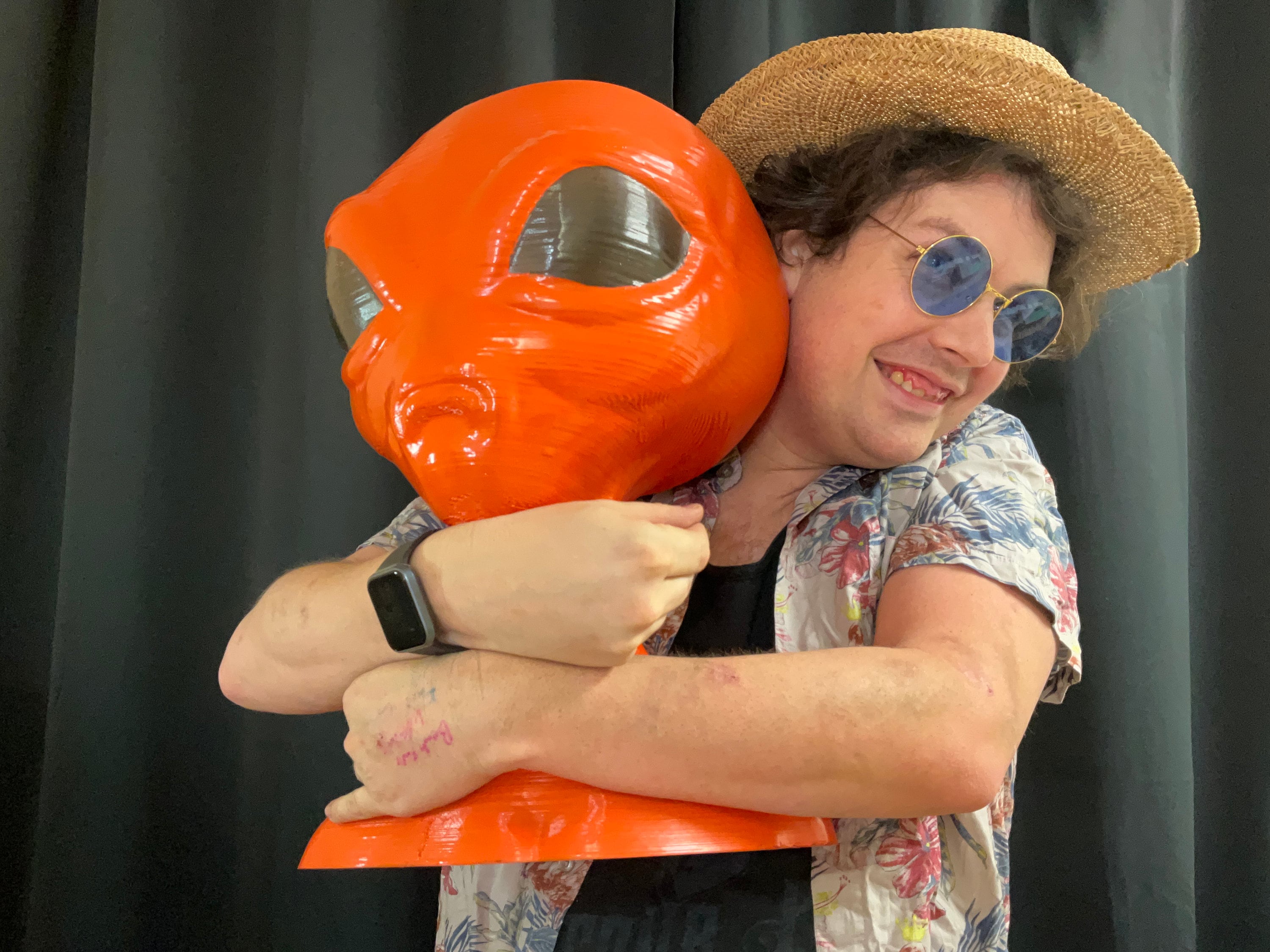 GIANT Orange Alien! Customizable Color AND Eye Color. HUGE Novelty