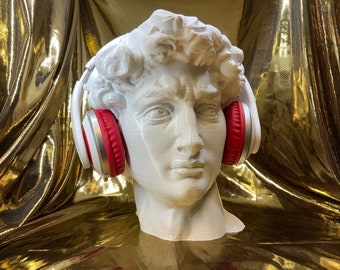 Michelangelo's David Headphone Stand! Headset Artwork Holder Rack like Sistine Chapel, Pietà, Mosè, Adam. Gaming/Home Recording/PC Gaming!