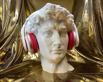 Michelangelo's David Headphone Stand! Headset Artwork Holder Rack like Sistine Chapel, Pietà, Mosè, Adam. Gaming/Home Recording/PC Gaming!