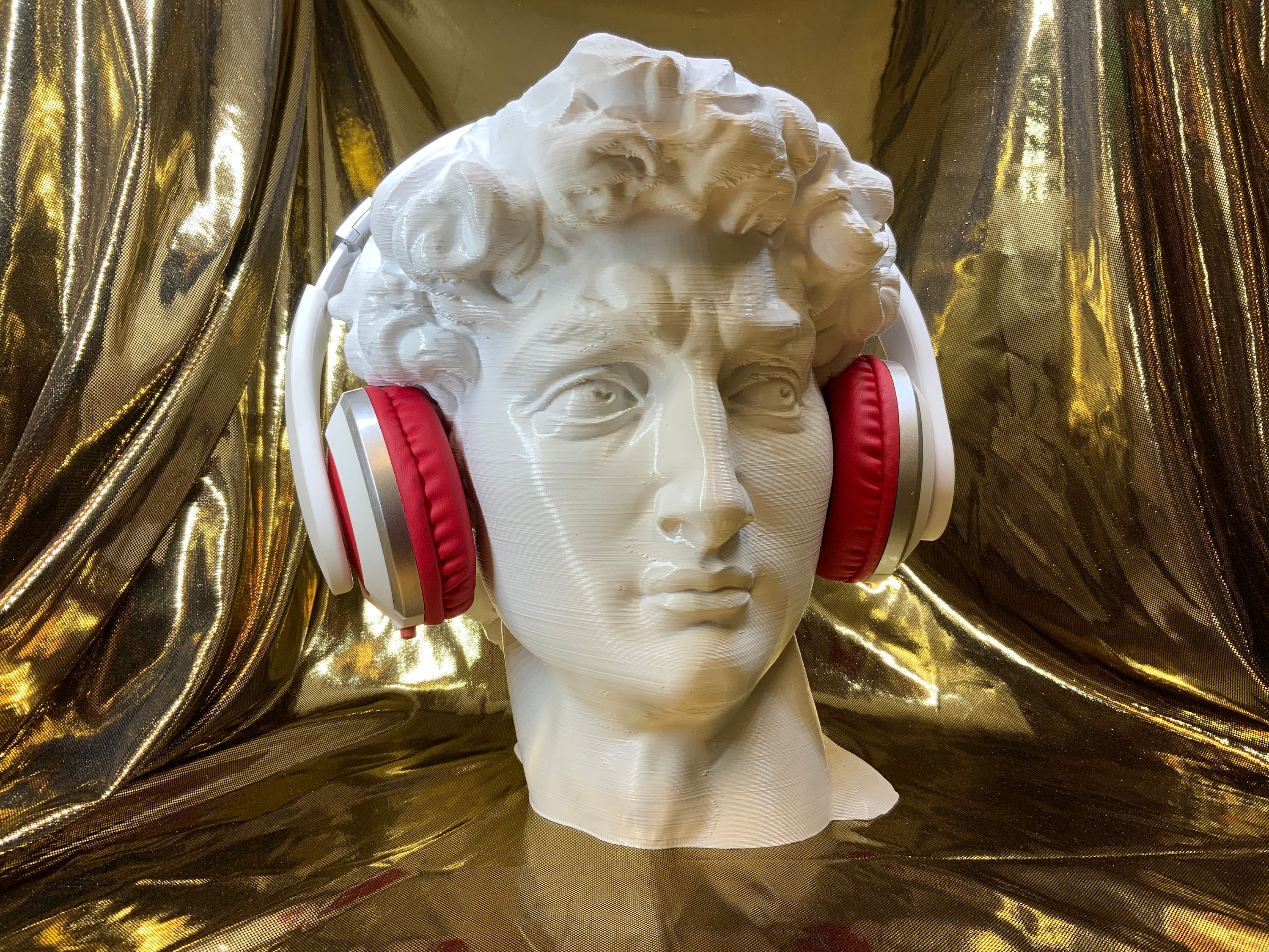 Michelangelo's David Headphone Stand! Headset Artwork Holder Rack like Sistine Chapel, Pietà, Mosè, Adam. Gaming/Home Recording/PC Gaming!