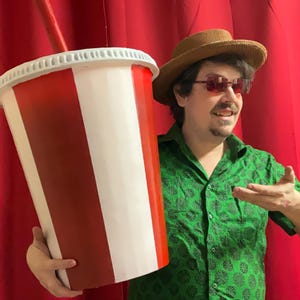 Adereço de copo gigante de milkshake – Decoração personalizável para food truck, display de restaurante, letreiro retrô para lanchonete, logotipo de empresa de fast food, estética de café