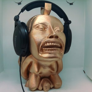 Soporte para auriculares Golden Idol Golden Head, estante para soporte de auriculares, busto de percha. Juego/Hip Hop/Beats Home Recording/Productor, Escritorio/PC Gaming imagen 6