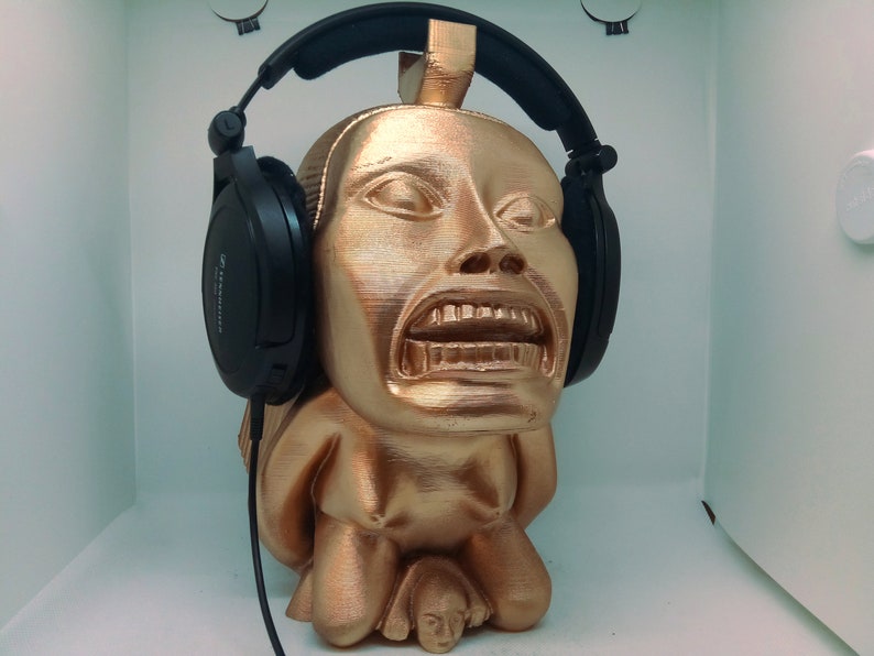 Soporte para auriculares Golden Idol Golden Head, estante para soporte de auriculares, busto de percha. Juego/Hip Hop/Beats Home Recording/Productor, Escritorio/PC Gaming imagen 6