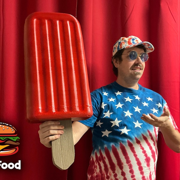 Accesorio de paleta gigante: decoración de verano para camión de helados, fiesta en la piscina, cocina, puesto de paletas, exhibición de comida falsa, accesorio para fotos del 4 de julio