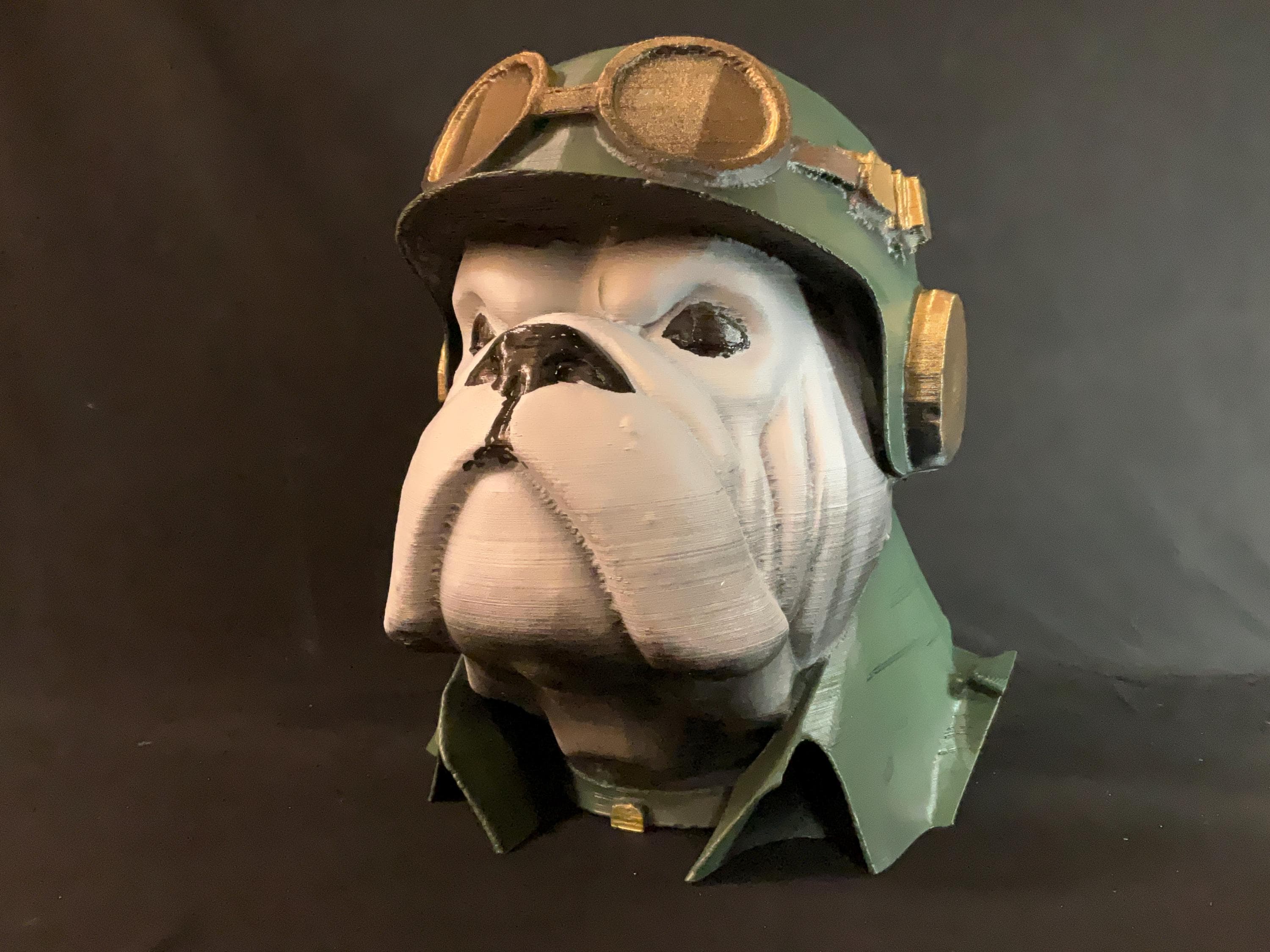 English Bulldog Tank Commander Headphone Stand - Military Dog