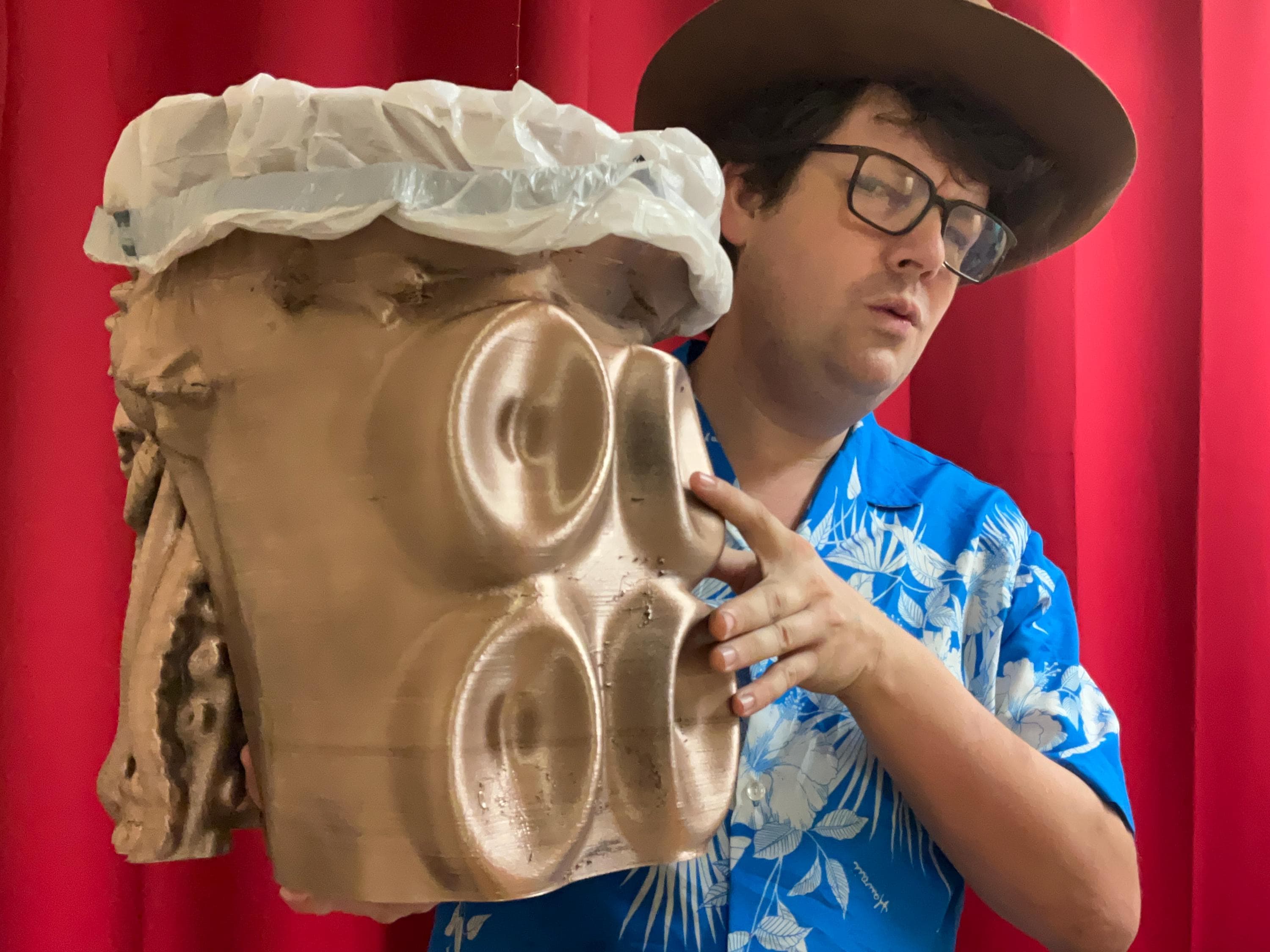 Bronze Cthulhu Trash Can | 13 Gallon Bag Holder | Gothic Lovecraft