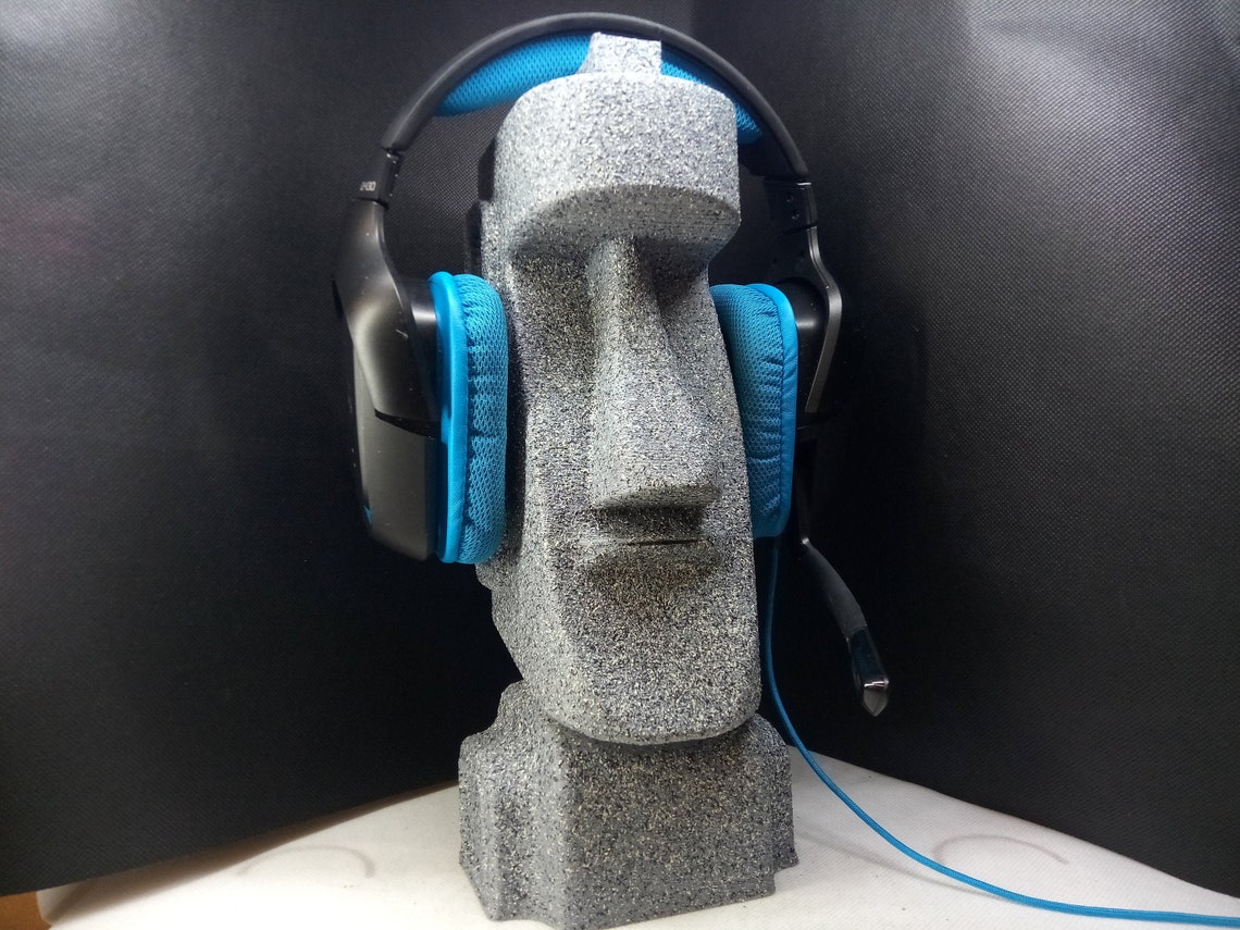 Moai Statue Headphone Rack Easter Island Statue Headset Etsy