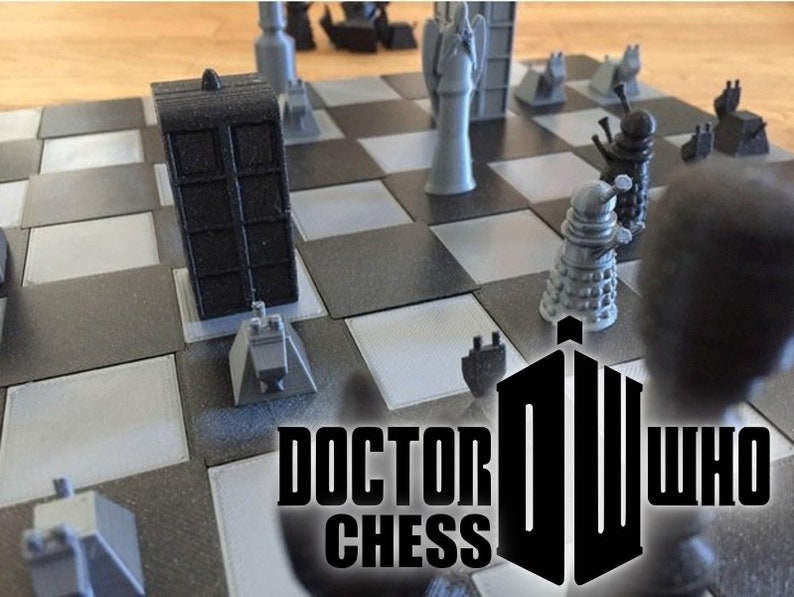 Dr. Who Chess Set TV Show Boardgame Pieces DoctorThemed Etsy