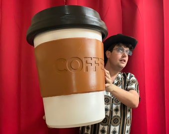 Giant Coffee Cup Display | Novelty Decor for Restaurants & Food Trucks | Versatile for Wastebasket or Storage