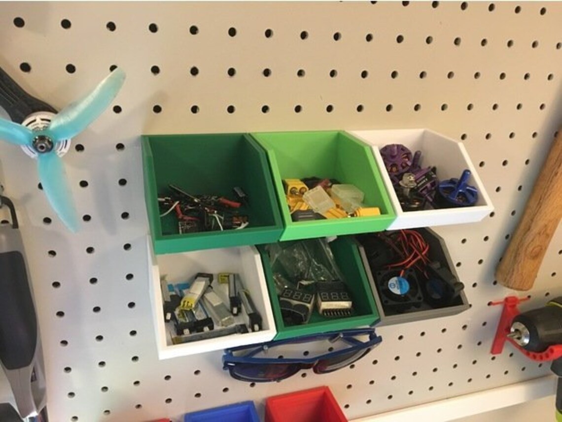 Custom 3dPrinted Pegboard Container Bins Fits Nicely into Etsy