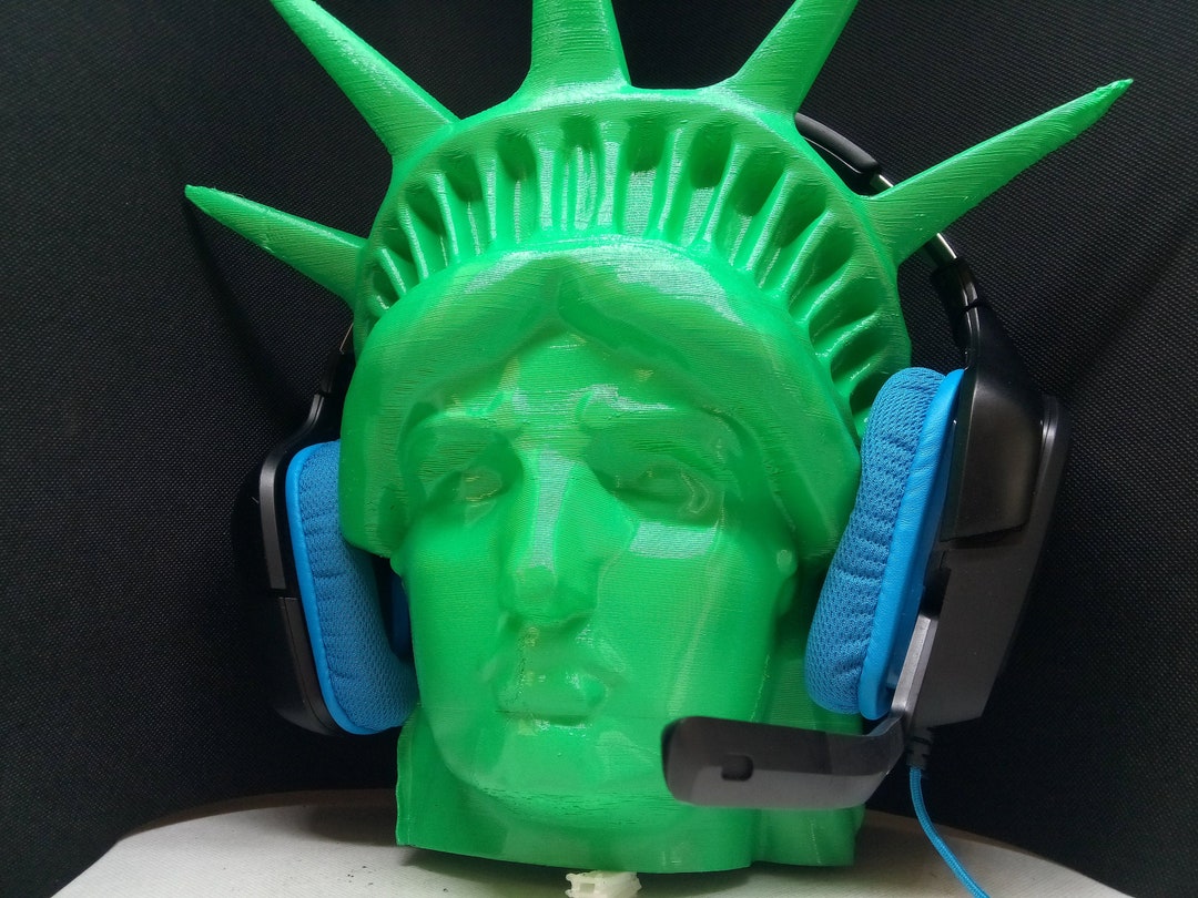Statue of Liberty Headphone Stand Headset Holder Rack, New York Lady Hanger Bust. Game/hip Hop