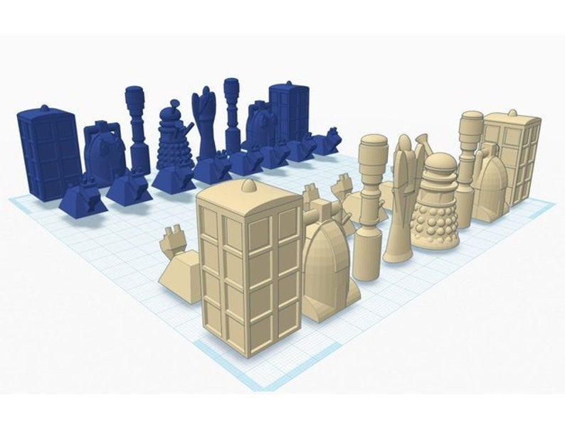 Dr. Who Chess Set TV Show Boardgame Pieces DoctorThemed Etsy