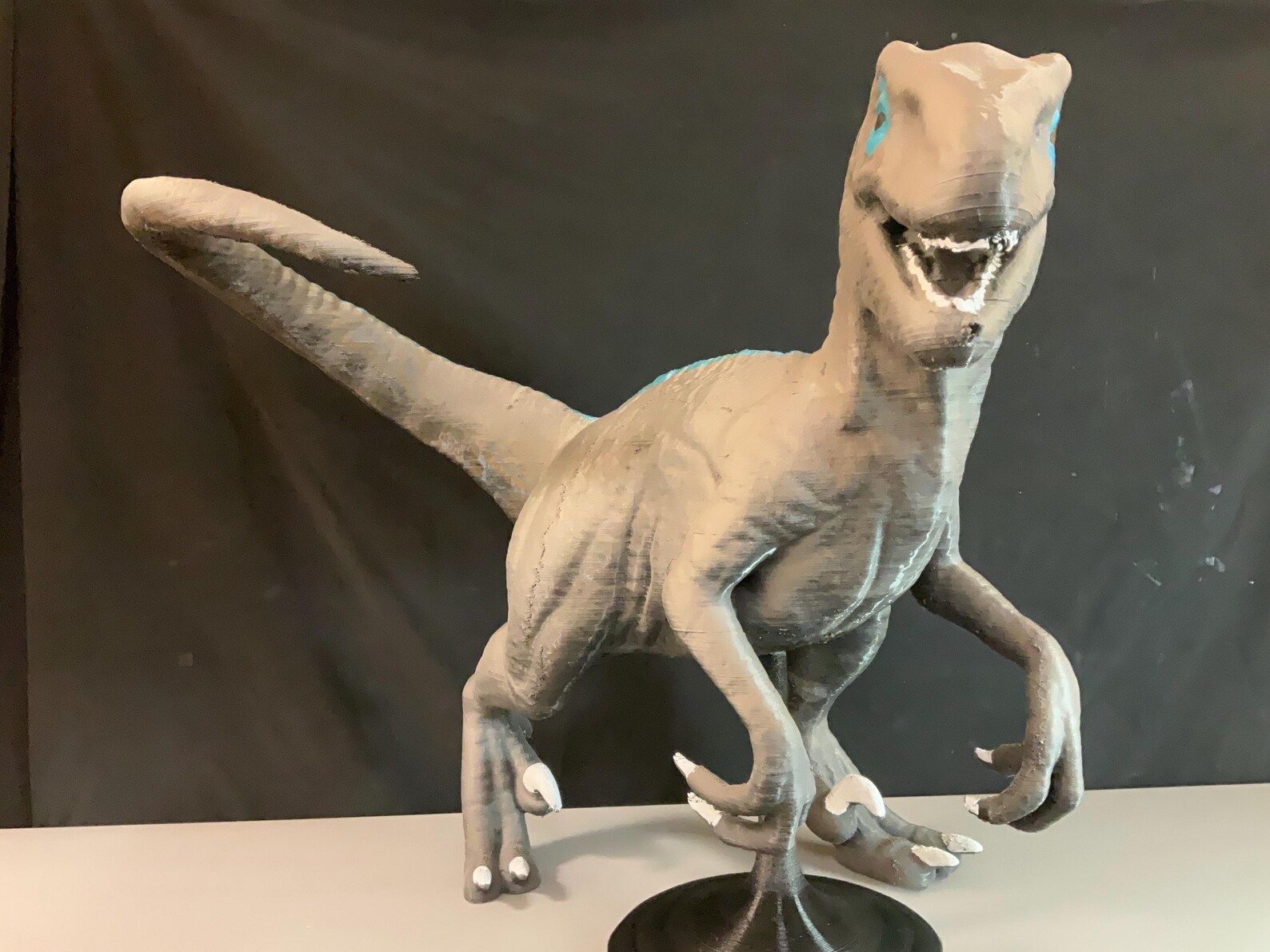 Painted Raptor Mini GIANT Hand-painted Raptor Dinosaur Statue - Custom Finishes Available ...