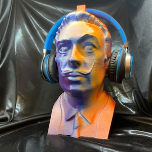 Salvador Dali Headphone Stand, Psychedelic Graffiti Finish! Surrealist/Cubist/Dada Art Hanger, like Picasso/Tanguy/Matisse/Magritte/Kahlo!