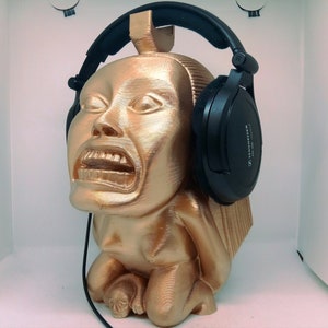 Soporte para auriculares Golden Idol Golden Head, estante para soporte de auriculares, busto de percha. Juego/Hip Hop/Beats Home Recording/Productor, Escritorio/PC Gaming imagen 5