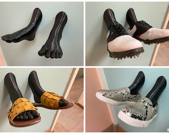 Wall-Mounted Shoe Display Feet - Unique Sneaker Storage, Quirky Home Decor, Fun Gift!