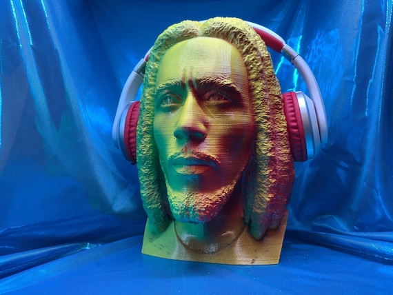 Bob Marley Headphone Stand! Red/green/yellow Fade Finish. Reggae