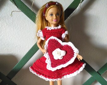 Stacie is wearing her Valentine's  dress.