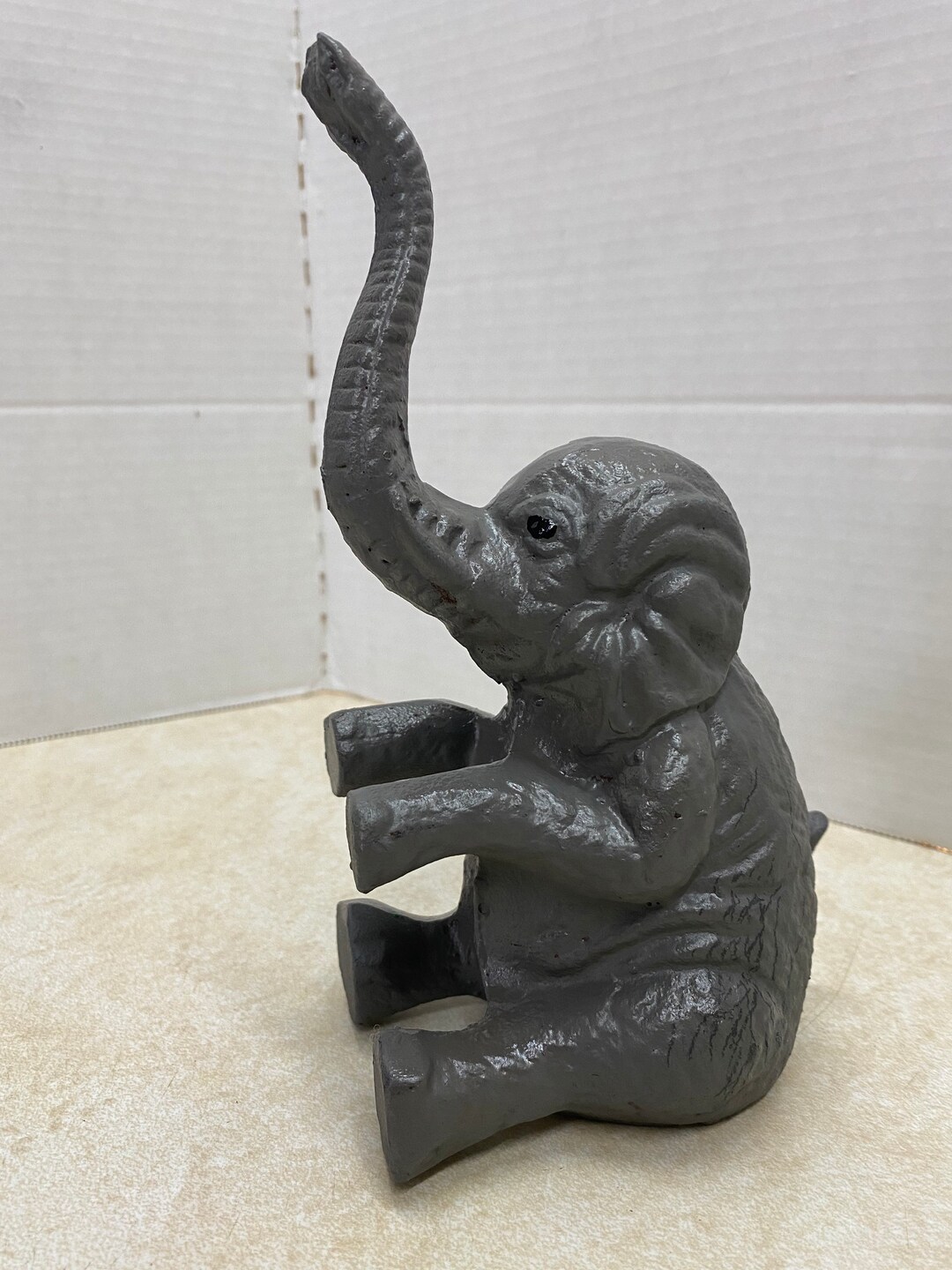 Gray Elephant Statue or Bookend. Etsy