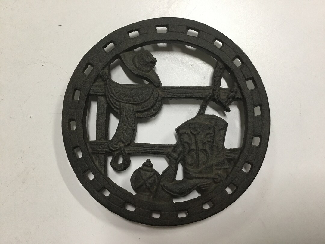 Cast Iron Ready to Paint, Western Trivet Etsy