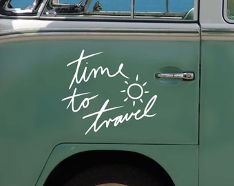 Time to Travel Car Sticker Decal Car Camper Motorhome Sticker Camping Accessories Vinyl