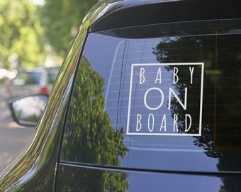 Adesivo quadrato per auto Baby on Board per auto, camper, camper, adesivo in vinile