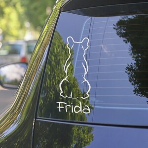 Car sticker rear window 2 boys boys 1 girl and dog dog balloon name  children kids M2392