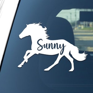 Adesivo per auto personalizzabile con nome del cavallo, adesivo per decalcomania per rimorchio per cavalli, in vinile
