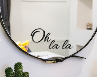 Oh la la mirror sticker bathroom sticker decal vinyl