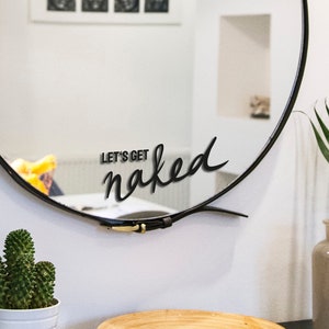 Let&#39;s get naked Spiegel Aufkleber Badezimmer Sticker Decal Vinyl