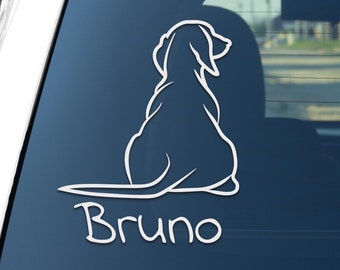 Car sticker dachshund name dog sticker car decal sticker vinyl