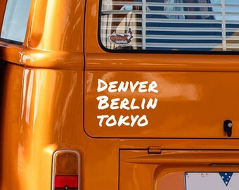 Autoaufkleber Aufkleber Auto   Denver Berlin Tokyo Auto   Wohnmobil Aufkleber Camper Camping Zubehör Sticker Decal Vinyl