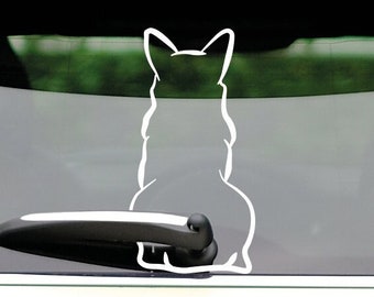 Autoaufkleber Hund Scheibenwischer Corgi Aufkleber Auto Decal Sticker Vinyl