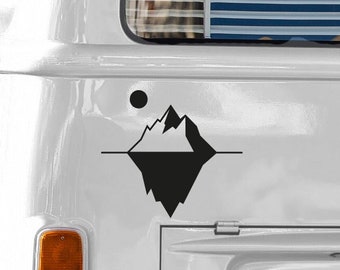 Camper van sticker 'Iceberg with sun' - wave design | Versatile stickers for camping, travel journals & more | High-quality vinyl