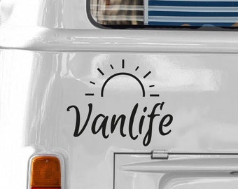 Adesivo per camper 'Vaniglia' - Design sole | Adesivi versatili per campeggio, diari di viaggio e altro | Vinile di alta qualità