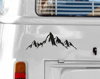 Camper-Van Aufkleber 'Bergkette' - Berge Berg Design | Vielseitige Sticker für Camping, Reisejournale & Mehr | Hochwertiges Vinyl