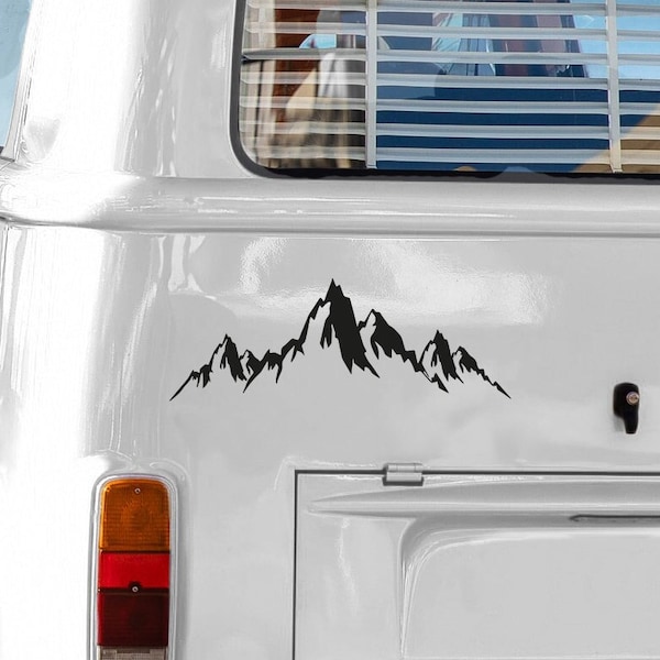 Adhesivo para autocaravana 'cordillera' - diseño de montaña | Pegatinas versátiles para camping, diarios de viaje y más | Vinilo de alta calidad