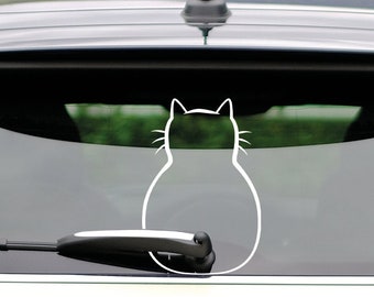 Cat Chubby CatCar Sticker Windshield Wiper Sticker Car Decal Sticker Vinyl
