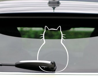 Autoaufkleber Katze Scheibenwischer Chubby Cat Aufkleber Auto Decal Sticker Vinyl