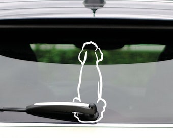 Car Sticker Dog Windshield Wiper Poodle Sticker Car Decal Sticker Vinyl