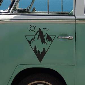Mountains Triangle Car Sticker Decal Car Camper Sticker Camping Accessories Vinyl