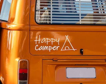 Happy Camper Car Sticker Car Motorhome Sticker Camper Sticker Camping Accessories Vinyl