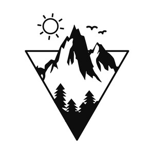 Berge Dreieck | Camper Sticker für Auto, Laptop, Notebook, Wasserflasche | Wetterfester Vinyl Decal