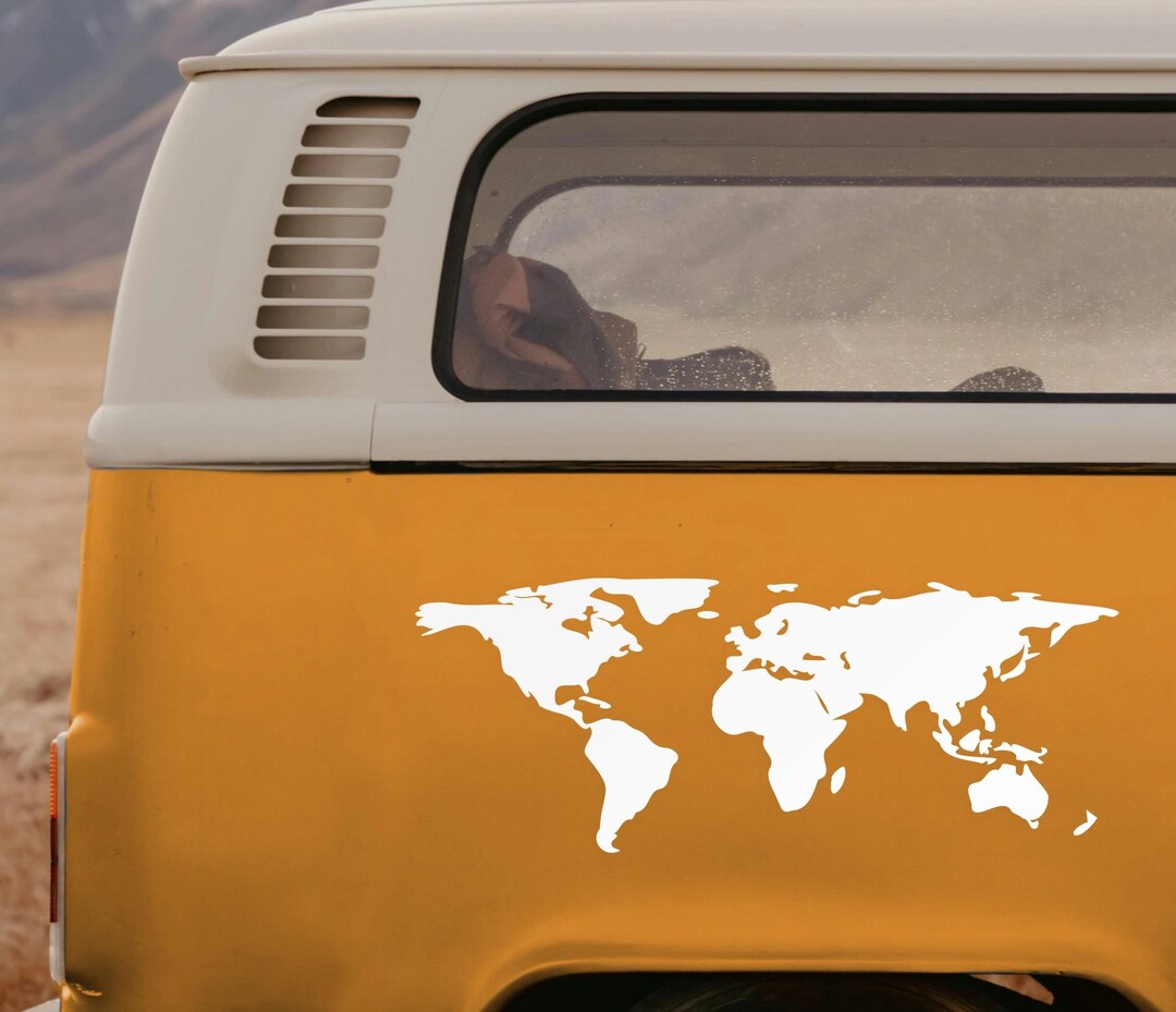 Mobile Back Sticker Map Design World Map Motorhome Sticker, Camper Sticker, Van Sticker, Vanlife ...