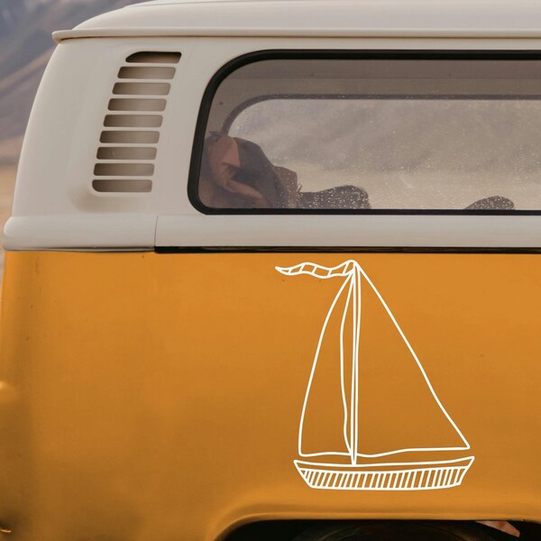 Zeilboot camper stickers, camper stickers, bestelwagen stickers, vanlife stickers, caravan stickers, campervan, motorhome, RV, kampeerreizen