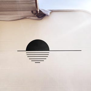 Camper Van Sticker Retro Synthwave Sunrise | Vinyl Decal for Motorhome & Caravan