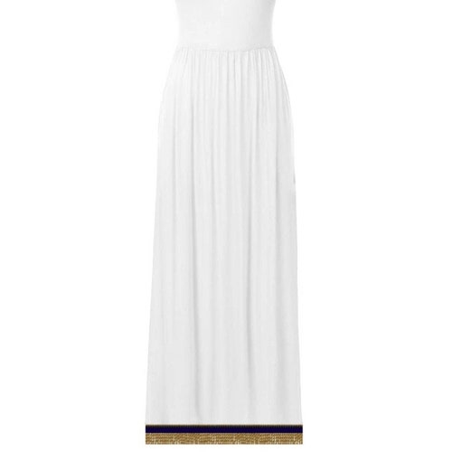 Israelite Womens Short Sleeve White Maxi Dress With Fringes & - Etsy