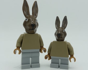 Osterhase und Häschen - Kopf von Polytoy3d mit LEGO-Figur-Körper