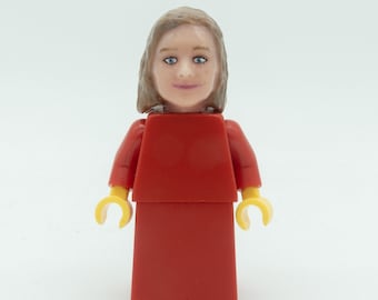 custom individual head for LEGO figure with wedding ring in gift box